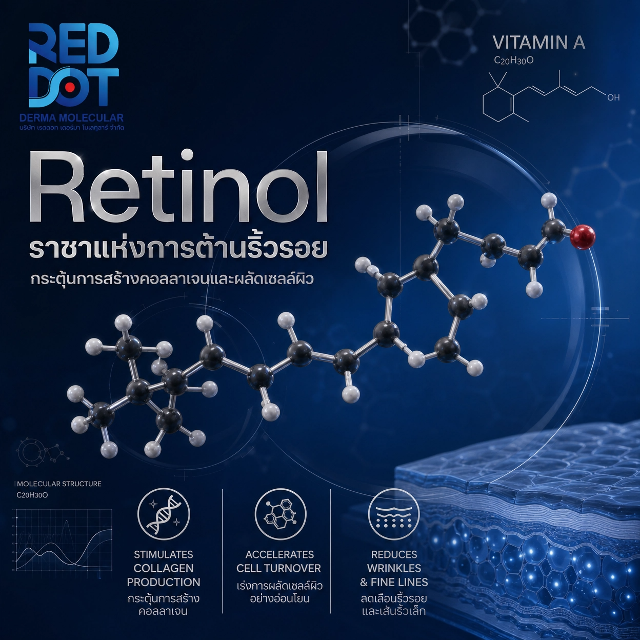 Retinol เรตินอล สารสกัด สกินแคร์ OEM Reddot
